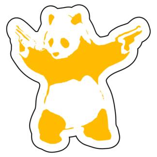 Guns Out Panda Sticker (Yellow)